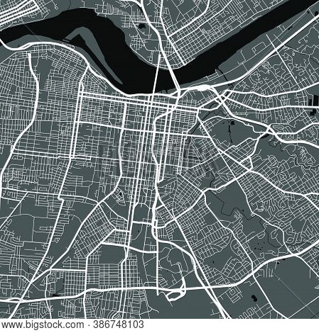 Urban City Map Of Memphis. Vector Illustration, Memphis Map Grayscale Art Poster. Street Map Image W