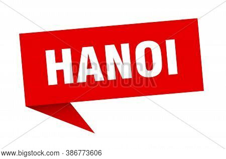 Hanoi Sticker. Red Hanoi Signpost Pointer Sign