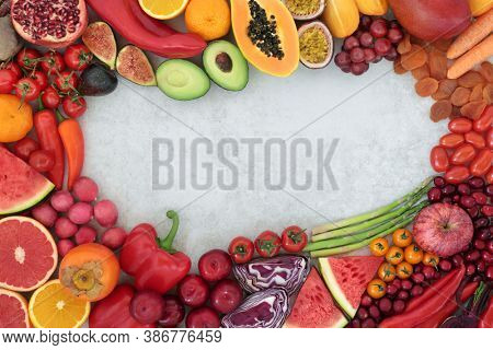 Plant based vegan health food border high in lycopene with fruit & vegetables also high in antioxidants, anthocyanins, vitamins, carotenoids, minerals, vitamins & fibre. Immune system boosting.
