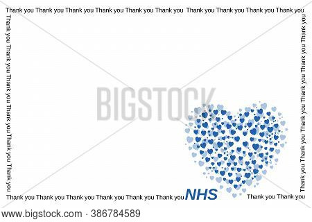 Many Small Blue Hearts That Form A Bigger One And  Letters 