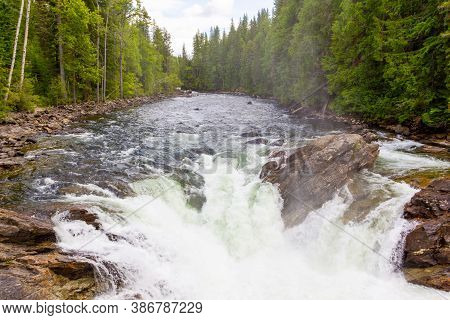 Murtle River And Water Falls In British Columbia Canada