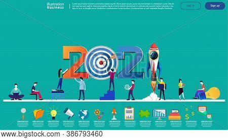 Man And Woman Think Analyze Creative   With 2021 New Year Text, Light Bulb,darts Shoot Into Crotch F