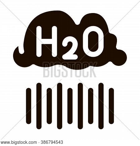 Raining Cloud H2o Rain Vector Sign Icon. Rain, Eco Nature Water Treatment Pictogram. Recycling Envir
