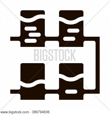 Multiple Tier System Water Treatment Glyph Icon Sign . Healthy Water Treatment Pictogram. Recycling 