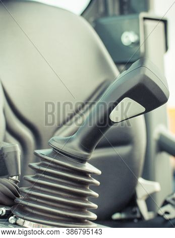 Operating Control Panel And Vehicle Seat, Detail And Part Of Industrial Agricultural Machine