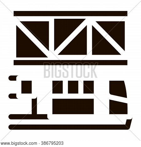 Public Transport Suspention Railway Glyph Icon Sign. Suspention Railway Train Urban Passenger Transp