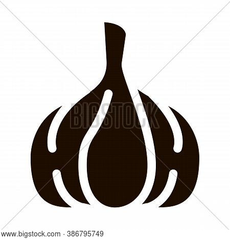 Healthy Food Vegetable Garlic Vector Sign Icon . Vegan Bio Eco Agriculture Garlic Alium Pictogram. O