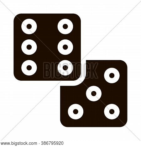 Game Element Glassies Vector Sign Icon. Detail Of Table Or Crap Shooting Game, Playing Gaming Items 