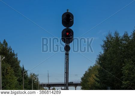 Traffic Light To Regulate Railway Traffic. Traffic Light