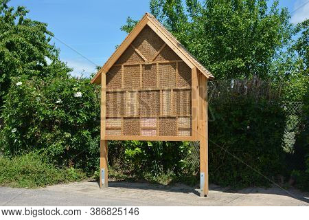 Big Wood Insect House Hotel Structure Created To Provide Shelter For Insects Like Bees To Prevent Ex