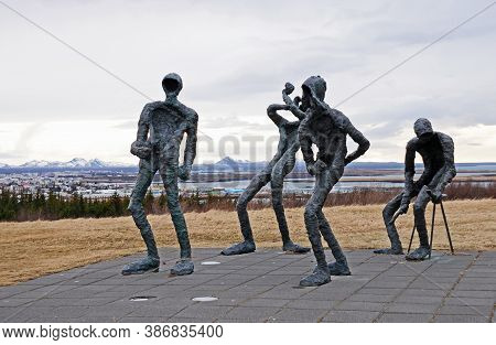 February 20, 2014. Monument To Dancing Musicians. Reykjavik, Iceland