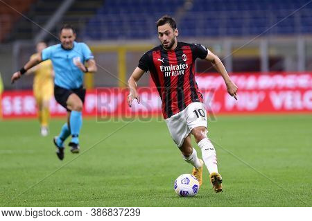 Milano, Italy. 24th September 2020. Uefa Europa League. Hakan Calhanoglu  Of Ac Milan   During The U