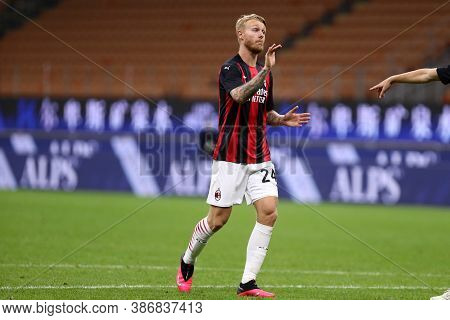 Milano, Italy. 24th September 2020. Uefa Europa League. Simon Kjaer Of Ac Milan   During The Uefa Eu