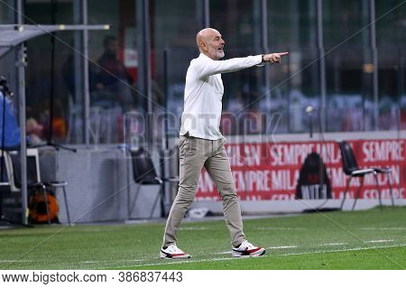 Milano, Italy. 24th September 2020. Uefa Europa League. Stefano Pioli, Head Coach Of Ac Milan, Looks