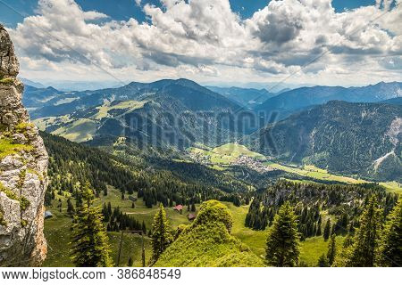 Hiking From The Mountain Station To The Top Of The Mountain Called Wendelstein In Bavaria, Germany A