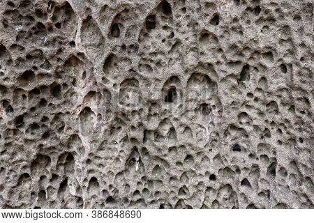 Geological Detail Of The Sand Stone Wall Cavitations