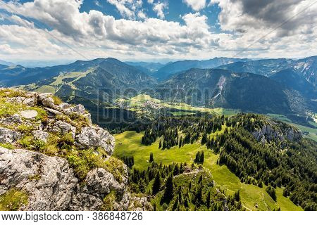 Hiking From The Mountain Station To The Top Of The Mountain Called Wendelstein In Bavaria, Germany A