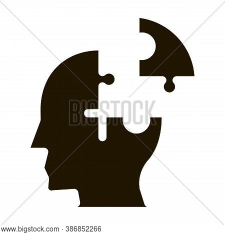 Puzzle Detail Man Silhouette Headache Glyph Icon . Tension And Cluster Headache, Migraine And Brain 