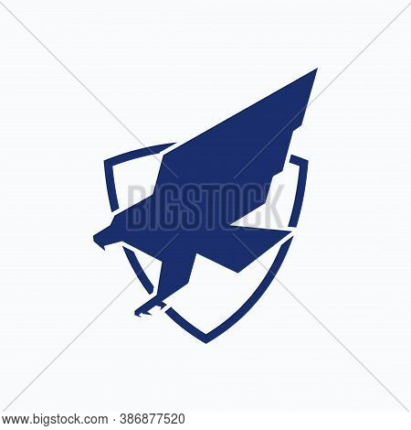 Falcon Shield Vector Logo Illustration, Perfect, Good For Mascot, Delivery Or Logistic, Logo Industr
