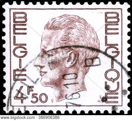 Saint Petersburg, Russia - September 18, 2020: Postage Stamp Issued In Belgium The Image Of The King