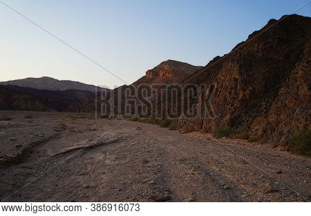 Hiking In Evening In Shehoret Mountains, South Israel