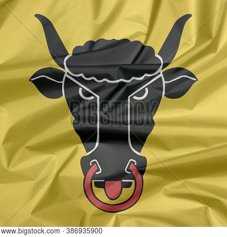 Fabric Flag Of Uri. Crease Of Uri Flag Background, The Canton Of Switzerland Confederation.