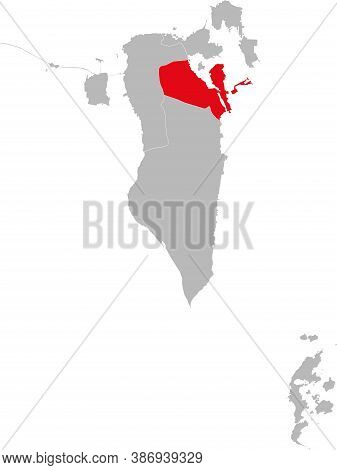 Al Wusta Isolated On Bahrain Map. Business Concepts And Backgrounds.