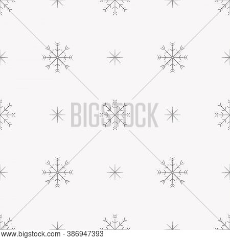 Snowflakes Seamless Pattern. Winter Christmas Snowfall Background For Wrapper Scrapbooking Paper Chr