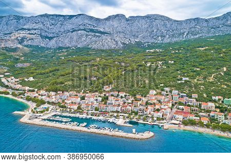 Tucepi Aerial View Of Town Of Tucepi On Makarska Riviera. Dalmatia Region Of Croatia