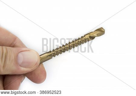 Router Drill Machine Bit Set On A White Background