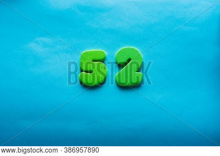 52 Years Old Celebrating Classic Logo. Colored Happy Anniversary 52 Th Template Colorful Numbers. Gr