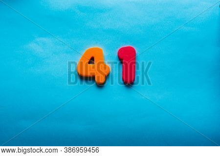 41 Years Old Celebrating Classic Logo. Colored Happy Anniversary 41 Th Template Colorful Numbers. Gr