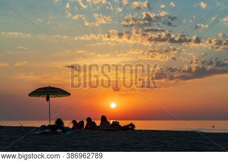 Sunset in Rodi Garganico, National park Gargano, Apulia, Italy