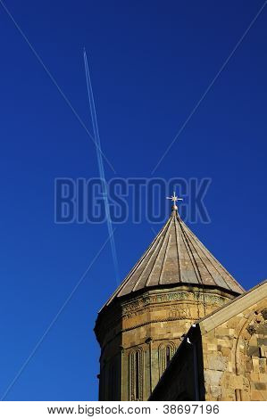 Georgien - Mtskheta - Sveticxoveli slot-katedralen, et af symbolerne i Georgien