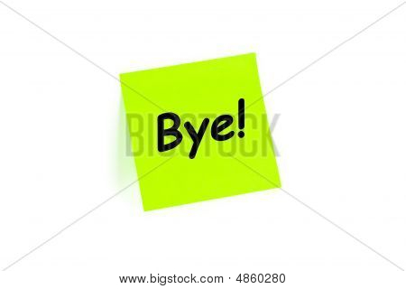 Bye koncept på en anteckning