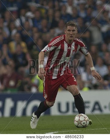 MADRID, SPANIEN. 22/05/2010. Münchens midtbanespiller Bastian Schweinsteiger i aktion under Champio
