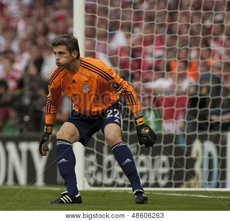 MADRID, SPANIEN. 22/05/2010. Münchens målmand Hans-Jörg Butt i aktion under Champions League