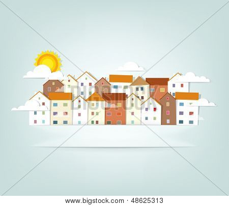 Panorama by. vektor banner