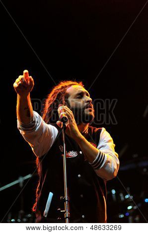 Artist Alborosie from Jamaica performs live on the stage