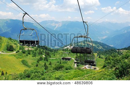 Ski Lift On Monte Zoncolan In Summer