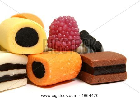 Montón de dulces de fruta