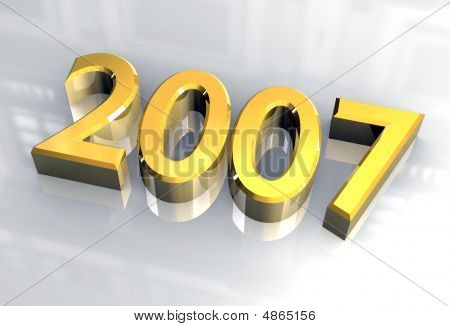 Yıl 2007 altın 3D