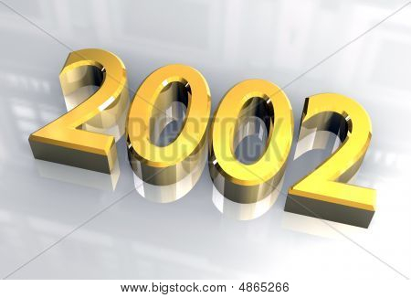 Ano de 2002 em 3D ouro