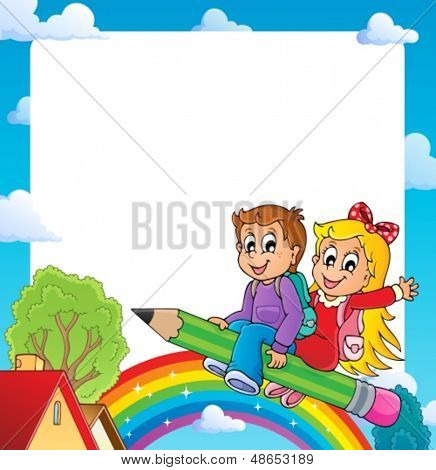 Gestell mit Schüler-Thema 1 - eps10-Vektor-Illustration.