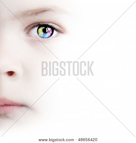 Colorful Eye With Map
