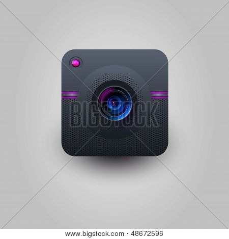 User interface camera lens icon