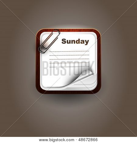User interface notepad icon