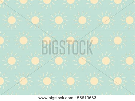 The Light Yellow Sun Pattern On Green Pastel Color