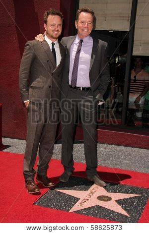 Aaron Paul and Bryan Cranston at the Bryan Cranston Star on the Hollywood Walk of Fame Ceremony, Hollywood, CA 07-16-13
