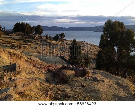 Amantani Terraces At Sunset